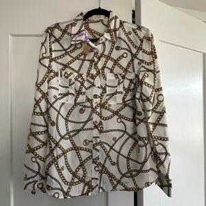 Michael Kors Chain Logo Print Top